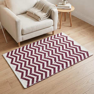 Alfombra de Algodón Texturizado Marrón Chocolate de Tejido Plano para Entrada Moderna, Dormitorio, Sala de Estar y Espacios Abiertos (Ecológica) - Product Image 6