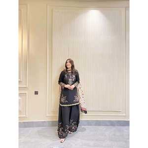 Magnifique ensemble haut et pantalon palazzo avec dupatta, taille XL, élégant et stylé - Product Image 5