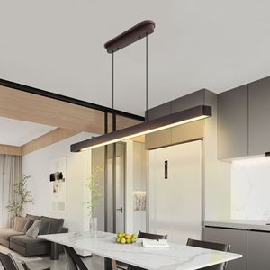 Lampadario a Sospensione LED Moderno da 51 Pollici in Legno di Noce, Lampada Regolabile per Sala da Pranzo e Soggiorno, Elegante Chandelier Color Noce - Product Image 4