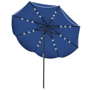 Ombrellone da esterno beige da 3 metri con luci solari a LED (24 LED) per patio e giardino - Product Image 3