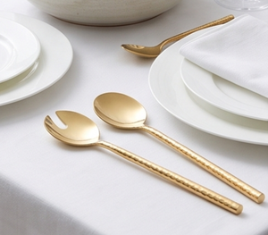 Cucharas de Servir de Alta Calidad, Chapadas en Oro, Mango Largo, Acabado Espejo, Diseño Minimalista, Vajilla Metálica, Utensilios para Fiestas - Product Image 2