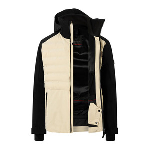 Veste de ski à capuche pour homme EKIN IMPEX, imprimée, de haute qualité, beige et noir, synthétique, isolée, imperméable 10 000 mm, rembourrée en coton PP - Product Image 4