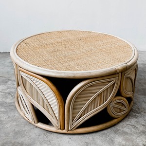 Muebles de ratán sostenibles, mesas auxiliares de estilo bohemio, mesa de centro con forma de hoja, mesa decorativa para sala de estar o dormitorio - Product Image 1