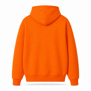 Sudadera con Capucha Premium Naranja Brillante Sin Cordones, Corte Regular, Unisex, Forro Polar de Algodón Grueso, Bolsillo, Transpirable, Personalizable para Invierno - Product Image 2