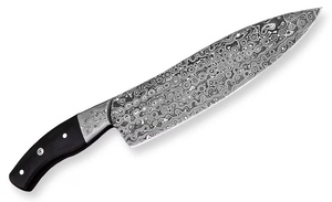 Couteau de Chef de Cuisine en Acier Damas Fait Main de Haute Qualité, Lame Droite Tranchante comme un Rasoir, Lame Utilitaire Robuste, Logo Personnalisable ODM OEM OBM - Product Image 3