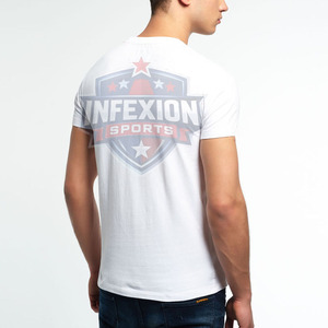 Camiseta de Manga Corta para Hombre, Cuello Redondo, Ajustada, de Algodón Blanco, Estilo Casual, Tejido Jersey - Product Image 4