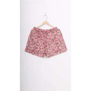 Ensemble décontracté 2 pièces pour femme, automne, 100 % coton tissé, motif floral, respirant, taille élastique, col rabattu, taille mi-haute, manches courtes, collection 2026 - Product Image 2