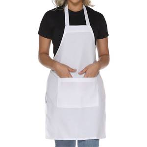 Cotton Bib Apron Front Pocket Wholesale Custom Logo Sleeveless <b>Kitchen</b> Cooking Baking Household OEM India - Product Image 4