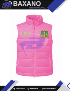 Alpha |   Kapa |   Gilet matelassé de qualité supérieure Alpha AKA Sorority, veste rembourrée de style universitaire, gilet isolant pour femmes - Product Image 4