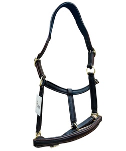 Muserolle demi-ronde à licou équestre anglais de haute qualité et matériel en laiton équipement d'équitation en cuir de qualité supérieure - Product Image 2