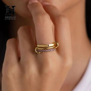 แหวนเพชรแบบซ้อนลายเกือกม้าและลายตะปู เครื่องประดับหรูหราทันสมัย ขายส่ง - Product Image 2