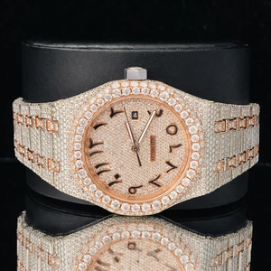 Reloj de Edición Limitada con Moissanita VVS, Pasa el Test de Diamantes, Cristal de Cuarzo Analógico de 5MM, Acero Inoxidable, Estilo Hip Hop de Lujo para Hombre - Product Image 1