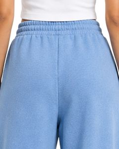 Custom <b>Light</b> Blue Women Wide Leg Sweatpants High Waist Loose Fit Casual Fleece <b>Lounge</b> Streetwear Trousers For Women Girls Wear - Product Image 6