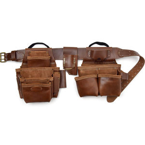 Cinturón de Herramientas de Cuero Marrón, Bolsa de Cintura Ajustable, Organizador de Trabajo para Carpintero, para Construcción - Product Image 4