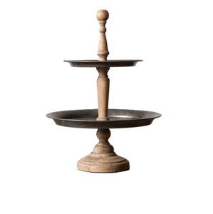 Fine Quality Galvanized Iron 2-Tiered <b>Heart</b> Shaped Cake Stand Vintage Metal Serving Tray For Home Decor Dessert Display Platter - Product Image 4