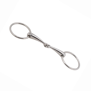 Bocado de caballo de doble articulación de acero inoxidable, el más vendido, cómodo, de alta calidad, con anillo suelto, para equitación - Product Image 1