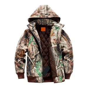Veste à capuche en softshell imprimée camouflage pour homme, coupe-vent, vêtements de chasse d'hiver, manches longues, doublure en polyester - Product Image 1