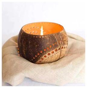 Sophisticated <b>Coconut</b> <b>Shell</b> Candle Holder Sun Rays Handmade Eco Tealight Stand Natural Decorative Accent for Interiors - Product Image 1
