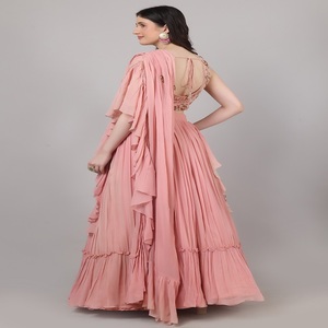 Premium Fashion Outfit Fro Womens Designer <b>Lehenga</b> Choli Peach colour with Pearl Beads & Sequenced work - Product Image 5