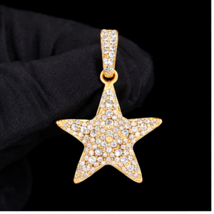 Élégant et Unique Collier Pendentif Étoile de Mer en Or Massif 10K avec Diamant Moissanite, Création Personnalisée, Cadeau Idéal pour les Amateurs de Plage - Product Image 4