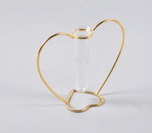 Heart Shaped Metal & Glass Test Tube Planter <b>Vases</b> <b>Set</b> of 2 Wholesaler Suppliers Factory Direct Sales - Product Image 4