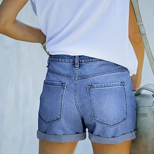 Shorts de yoga confortables et de haute qualité pour femmes, taille mi-haute, séchage rapide, taille élastique, en tissu éponge, pour l'extérieur et l'été - Product Image 2
