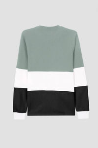 Nouvel Arrivage – Sweat-shirt Homme à Col Rond avec Blocs de Couleurs, Qualité Supérieure, Vert Pomme, 100% Coton Mélangé pour l'Automne - Product Image 6