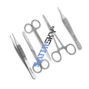 Juego de 7 Piezas de Pinzas Hemostáticas Manuales, Portaagujas, Tijeras y Pinzas para Entrenamiento Educativo y Procedimientos Médicos - Product Image 3