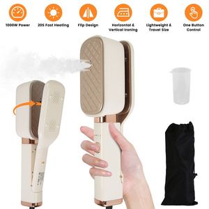 Ferro da Stiro Verticale Portatile 3-in-1 da 1000W con Testina Girevole a 180 Gradi, Ferro da Stiro a Secco da Viaggio con Clip per Appendere, Alimentazione a Spina - Product Image 1