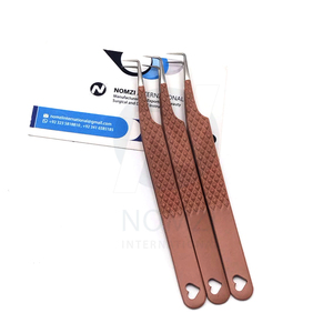 Pince à cils courbée en acier inoxydable avec pointe en fibre noire, rose pâle, pour extensions de cils durables, type pointu et volume - Product Image 6