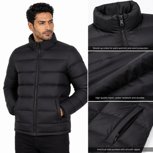 Chaqueta Acolchada para Hombre al por Mayor, Chaqueta de Invierno Casual a Prueba de Viento, Relleno de Poliéster, Personalizable, Chaquetas Acolchadas para Hombre OEM al por Mayor - Product Image 5