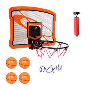 Juego de miniaro de baloncesto para interior, 4 bolas inflables, anotador de audio eléctrico, cesta plegable, equipo de entrenamiento para niños y adultos, 1 Juego - Product Image 6