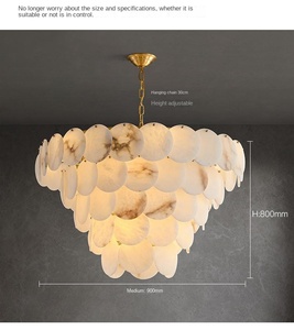 Lámpara Colgante Moderna de Latón y Mármol, Pequeña Lámpara de Interior para Hotel, Sala de Lectura, Sala de Estar, Dormitorio, Araña de Lujo para Interiores - Product Image 6