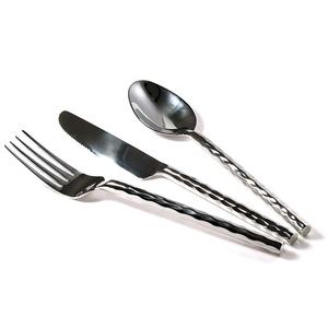 Argent forgé brindille Design poignée Designer Restaurant couverts réutilisables ensemble acier inoxydable couverts mariage couverts ensemble - Product Image 3