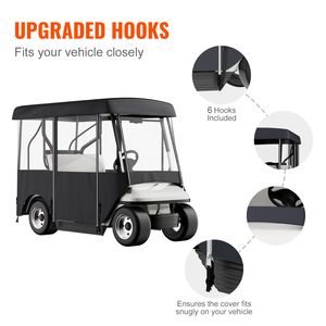 Copertura Universale in Poliestere per Golf Cart, Protezione Solare e Antipolvere con Visiere Parasole e Deflettori Antivento/Antinsetti per Club Car a 2+2 Posti - Product Image 6
