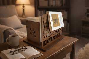 High Quality NEHA ENTERPRISES Wooden <b>Bookends</b> Modern Style Scenic Pattern Rectangle Laser Cut Design Traditional Decorative - Product Image 3