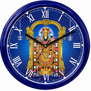 Mechanical Luxury Promotional Wall <b>Clock</b> Needle Display Battery Powered Plastic Glass Decorative Blue Roman Numeral Face Living - Product Image 1