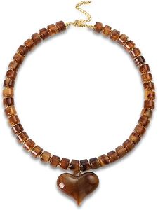 Collier pour femme, collier à breloques en résine volumineux et imposant, bijoux fantaisie, cadeau - Product Image 4