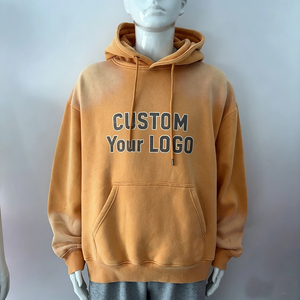 Custom Logo Men's Hooded Sweatshirt Oversized Cotton French Terry Casual Pocket Front Print Autumn Wear 2027 - Product Image 1