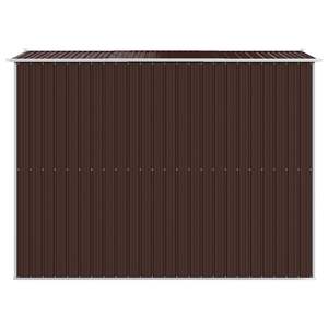 Dark Brown 75.6"x107.9"x87.8" Galvanized Steel <b>Garden</b> <b>Shed</b> for <b>Storage</b> - Product Image 5