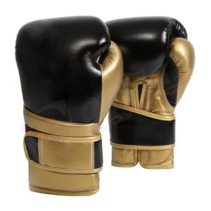 Gants de boxe en cuir pour enfants, couleurs vintage or et noir, personnalisés, pour l'entraînement au combat, arts martiaux - Product Image 1
