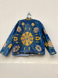 Wholesale Boho Suzani Velvet <b>Jacket</b> Oversized Kimono Winter Coat Handmade Embroidered Artisan Warm <b>Jacket</b> for Women - Product Image 3