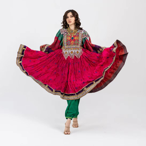 Low Price Afghan Vintage Dresses Top Selling Velvet Material Afghan Kuchi Frock Available in Custom Colors <b>Plus</b> <b>Size</b> Dress - Product Image 1