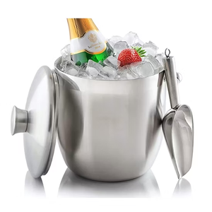 Cubos de Hielo de Acero Inoxidable, Cubo de Hielo Aislado para Vino, Cubos y Enfriadores de Hielo Aislados Ecológicos - Product Image 1