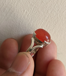 Carnelian Gemstone Midi <b>Ring</b> 925 <b>Silver</b> Handmade <b>Statement</b> Carnelian <b>Ring</b> for Women Girls Christmas Birthday Anniversary <b>Ring</b> - Product Image 5