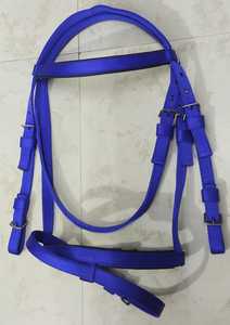 Bridon pour cheval en nylon robuste de qualité supérieure avec rênes à poignée en caoutchouc |   Ensemble de têtière d'équitation réglable et durable - Product Image 5
