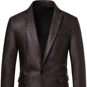 Wholesale Designer Men Genuine Coat for Men Fashion Style Brown Soft <b>Leather</b> Coat Soft <b>Leather</b> Coat for Men - Product Image 1