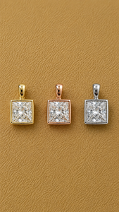Colgante de Diamante Cultivado en Laboratorio con Certificación IGI de 1.5 Quilates, Corte Princesa, Oro Amarillo de 14K, Engaste de Bisel, Colgante Solitario para Mujer - Product Image 4
