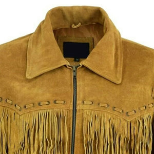 <b>Suede</b> Leather Men's Winter Motorcycle Bomber <b>Jacket</b> Vintage Breathable Premium Quality Stand Collar Front Logo - Product Image 4