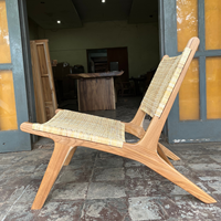 Fauteuils de salon en bois de teck, chaises longues en rotin naturel tressé à la main, fauteuils paresseux, canapé individuel, fournisseur en gros